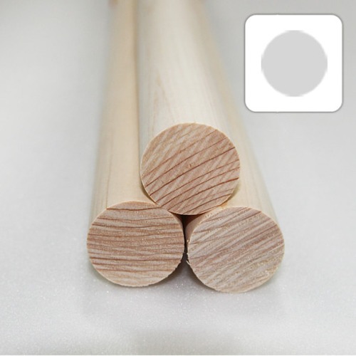미니어처 건축모형 목재 재료 히노끼(편백)원형봉 OX25X900mm(3개)
